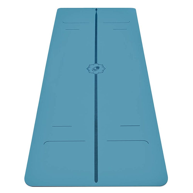 Liforme Evolve Yoga Mat â€“ Free Yoga Bag, Patented Alignment System, Warrior-Like Grip, Non-Slip, Eco-Friendly and Biodegradable, Sweat-Resistant, Long, Wide and 4.2mm Thick mat for Comfort - Blue - Image 1